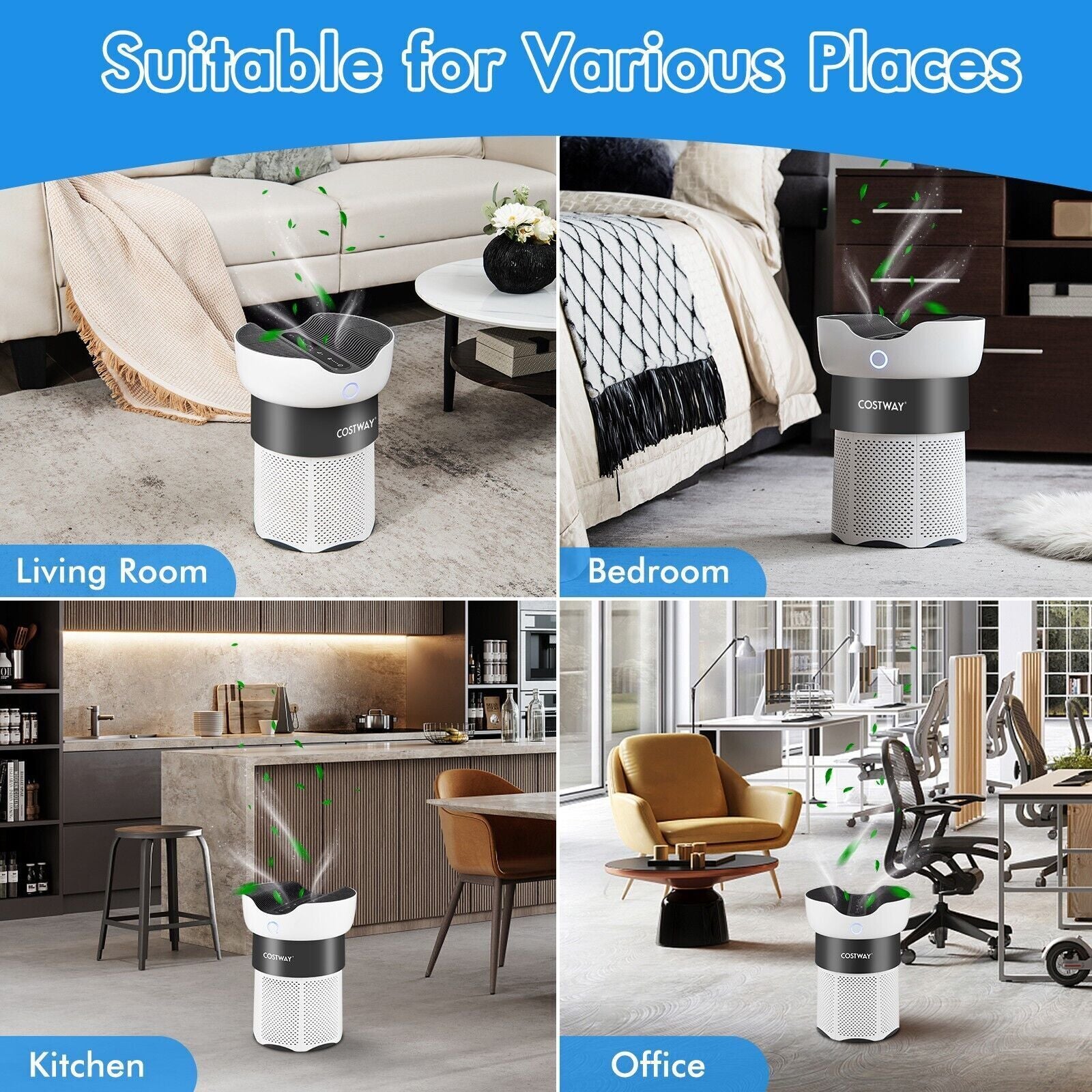 Electric Air Purifier H13 True HEPA Filter Air Cleaner Filter 99.99% Efficiency