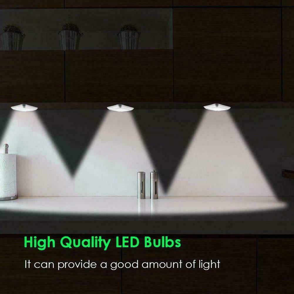 6 LED Motion Sensor Lights PIR Wireless Night Light Battery Cabinet Stair Lamp