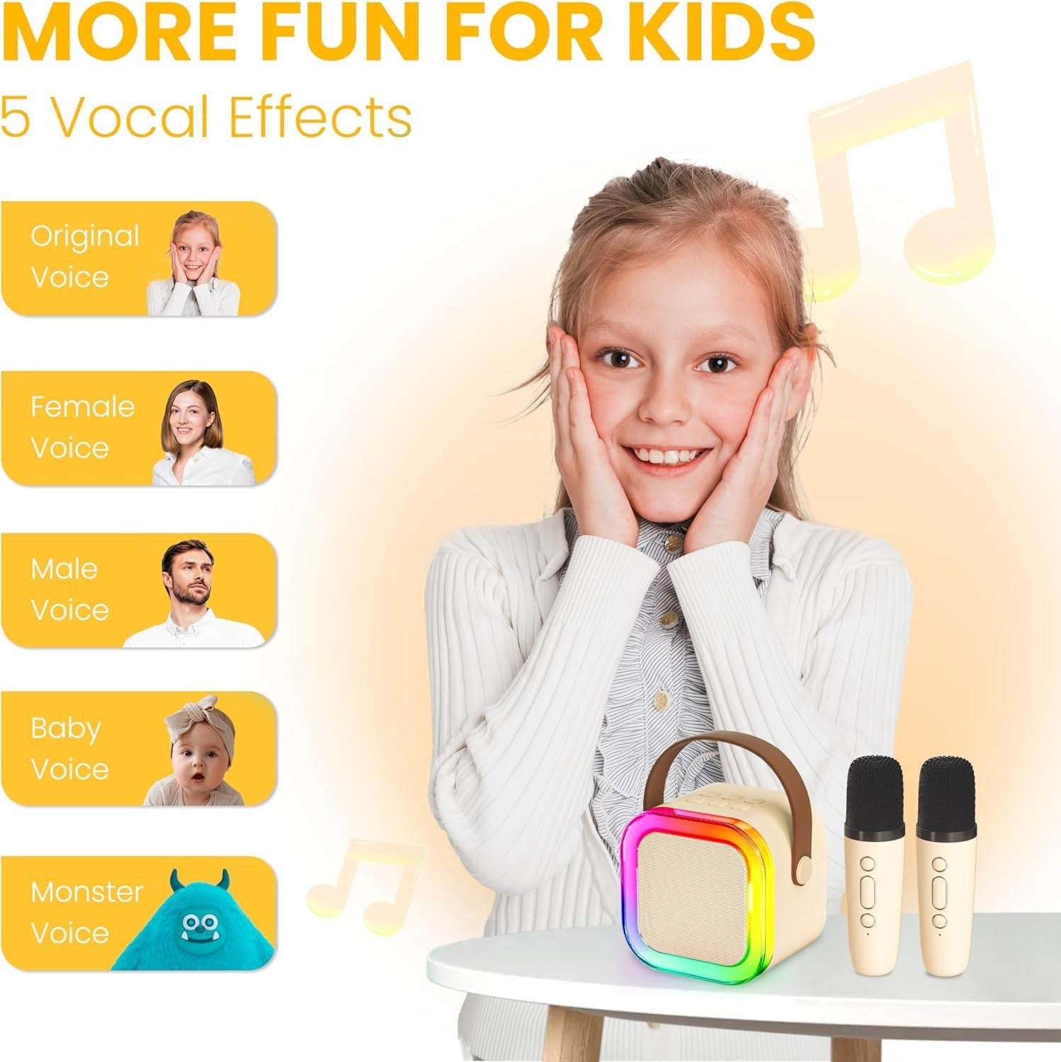 Ankuka Karaoke Machine for Kids & Adults Portable Bluetooth Speaker with 2 Wirel