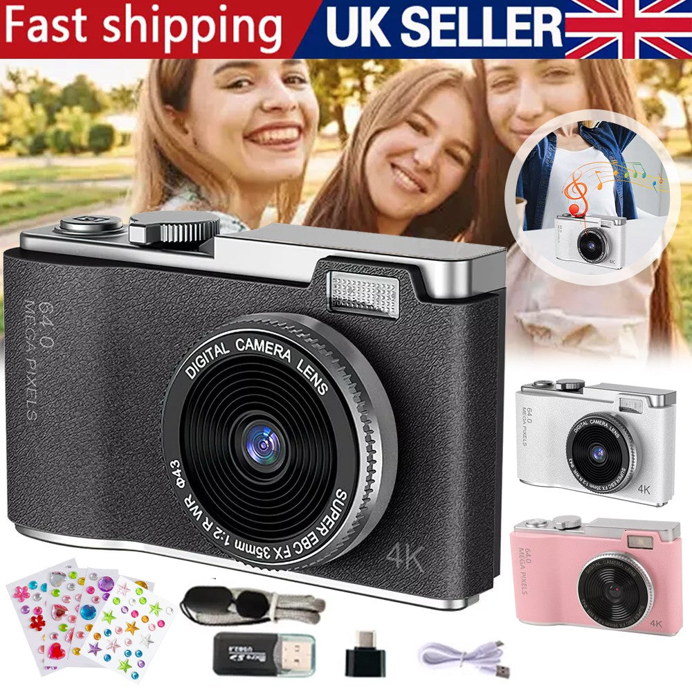 Digital Camera HD 1080P 64MP 2.4'' LCD Display Screen 8X Zoom Anti-Shake Camera