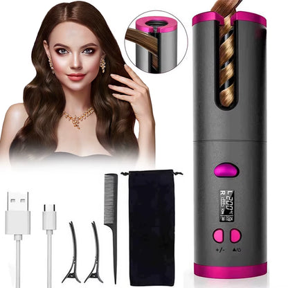 Automatic Hair Curler Portable Cordless Auto Hair Curling Iron Rotating Air Curler Rechargeable Styler Home Hair Curler Tools
