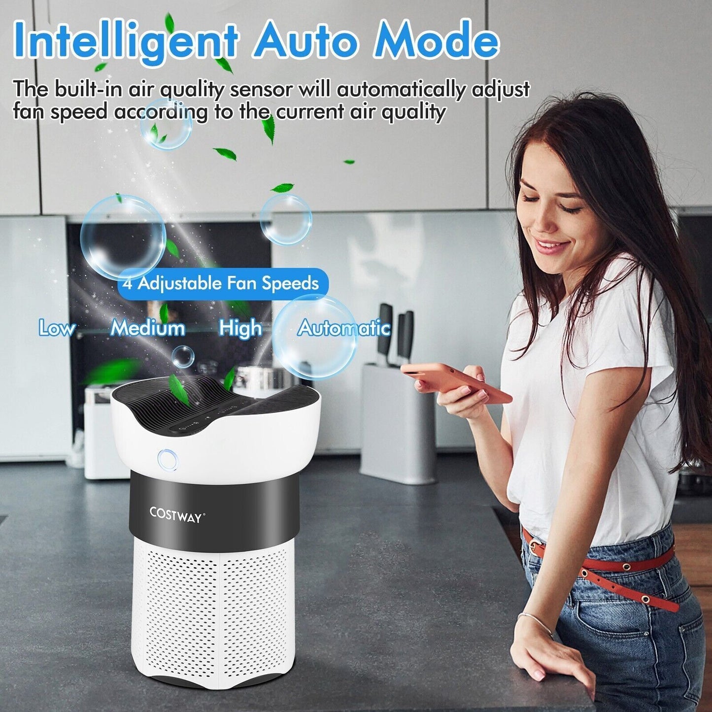 Electric Air Purifier H13 True HEPA Filter Air Cleaner Filter 99.99% Efficiency