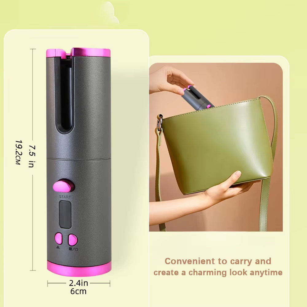 Automatic Hair Curler Portable Cordless Auto Hair Curling Iron Rotating Air Curler Rechargeable Styler Home Hair Curler Tools