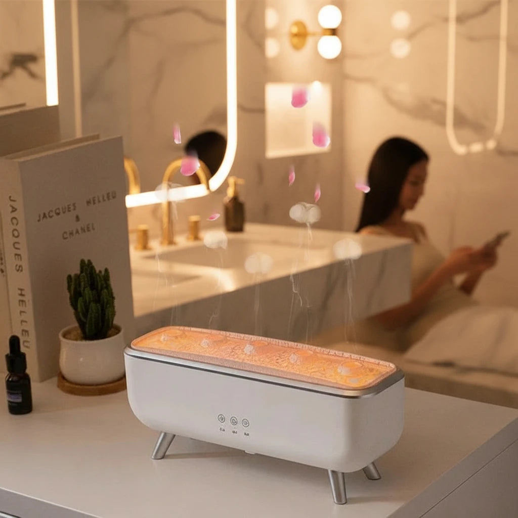 Dual Nozzles Aroma Diffuser Electric Air Humidifier for Home Flame Light Jellyfish Aromatherapy Machine Essential Oil Diffusers