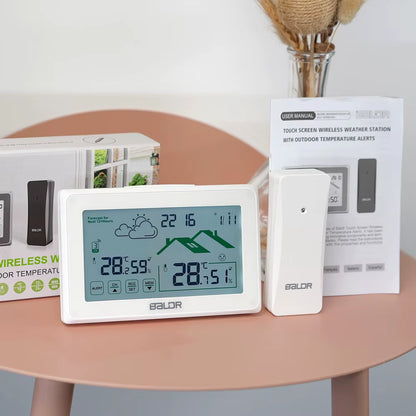 BLADR Wireless Smart Weather Station Home Digital Hygrometer Thermometer DCF Alarm Clock Calendar Trend Forecast Sensor -40℃