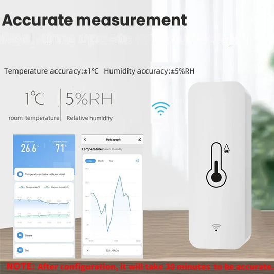 Wifi Temperature Humidity Sensor Thermometer Hygrometer Smart Home UK