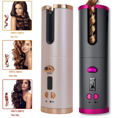 Automatic Hair Curler Portable Cordless Auto Hair Curling Iron Rotating Air Curler Rechargeable Styler Home Hair Curler Tools