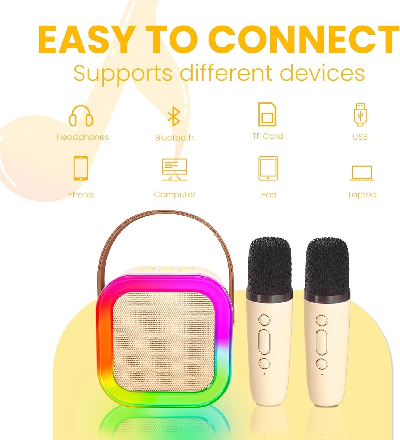 Ankuka Karaoke Machine for Kids & Adults Portable Bluetooth Speaker with 2 Wirel