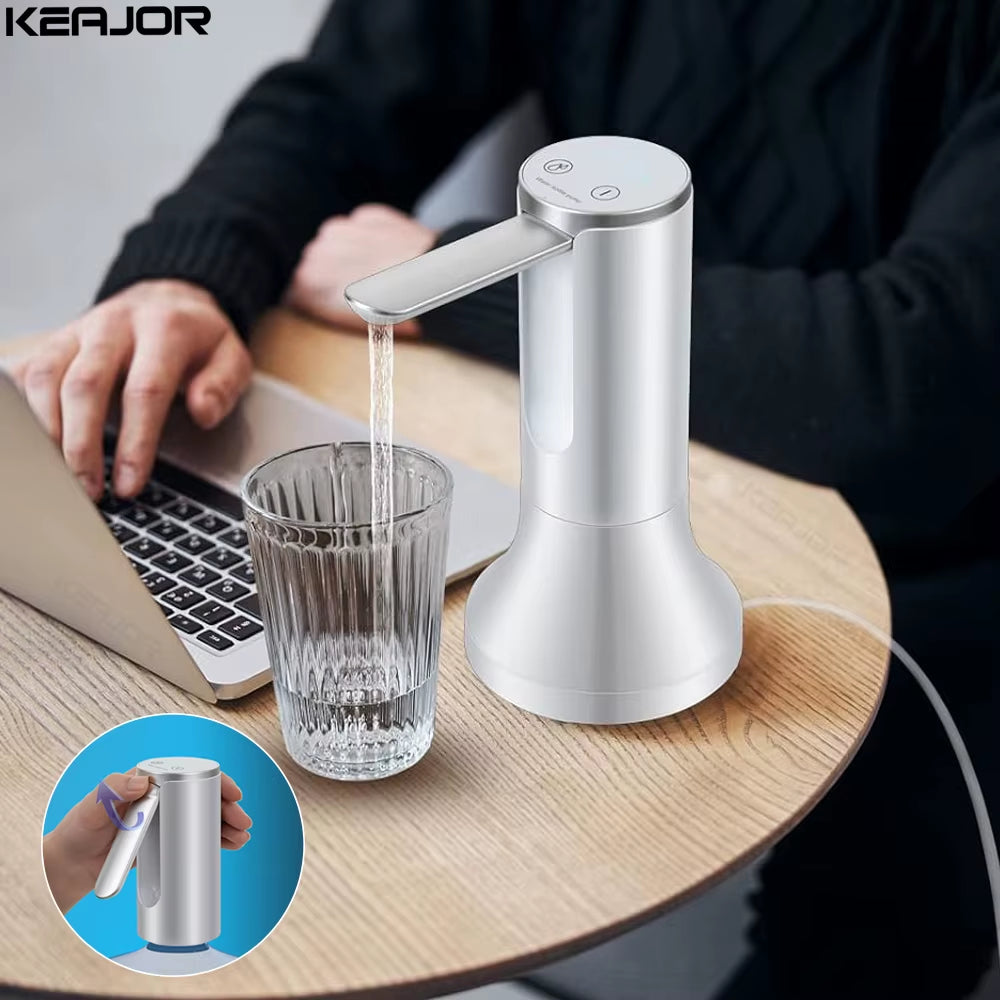 Electric Water Dispenser Foldable Automatic Water Gallon Bottle Pump 19 Liters Bottle Rechargeable Desktop Drinking Water Pump