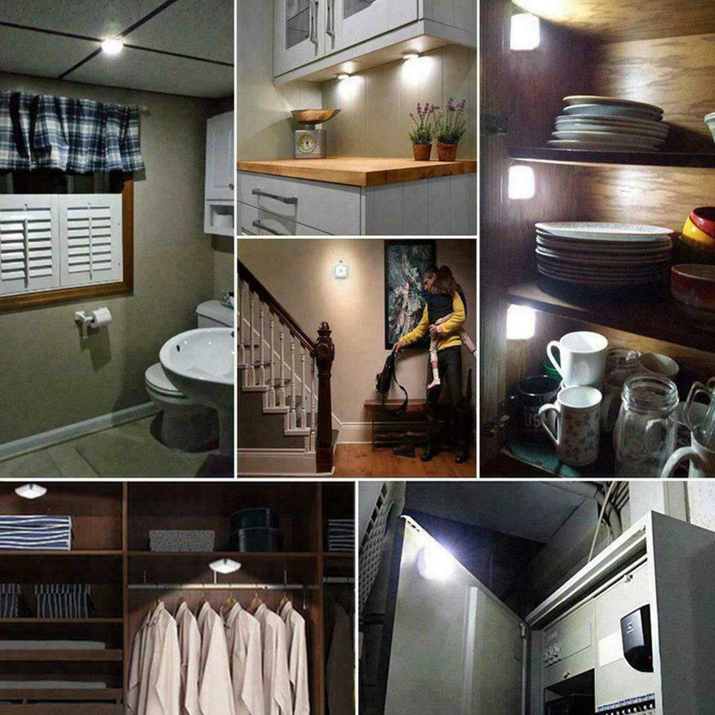 6 LED Motion Sensor Lights PIR Wireless Night Light Battery Cabinet Stair Lamp