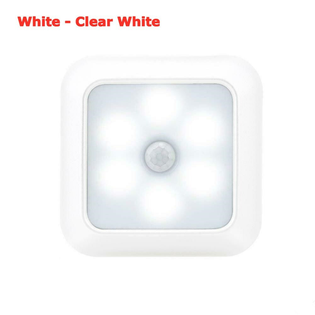 6 LED Motion Sensor Lights PIR Wireless Night Light Battery Cabinet Stair Lamp